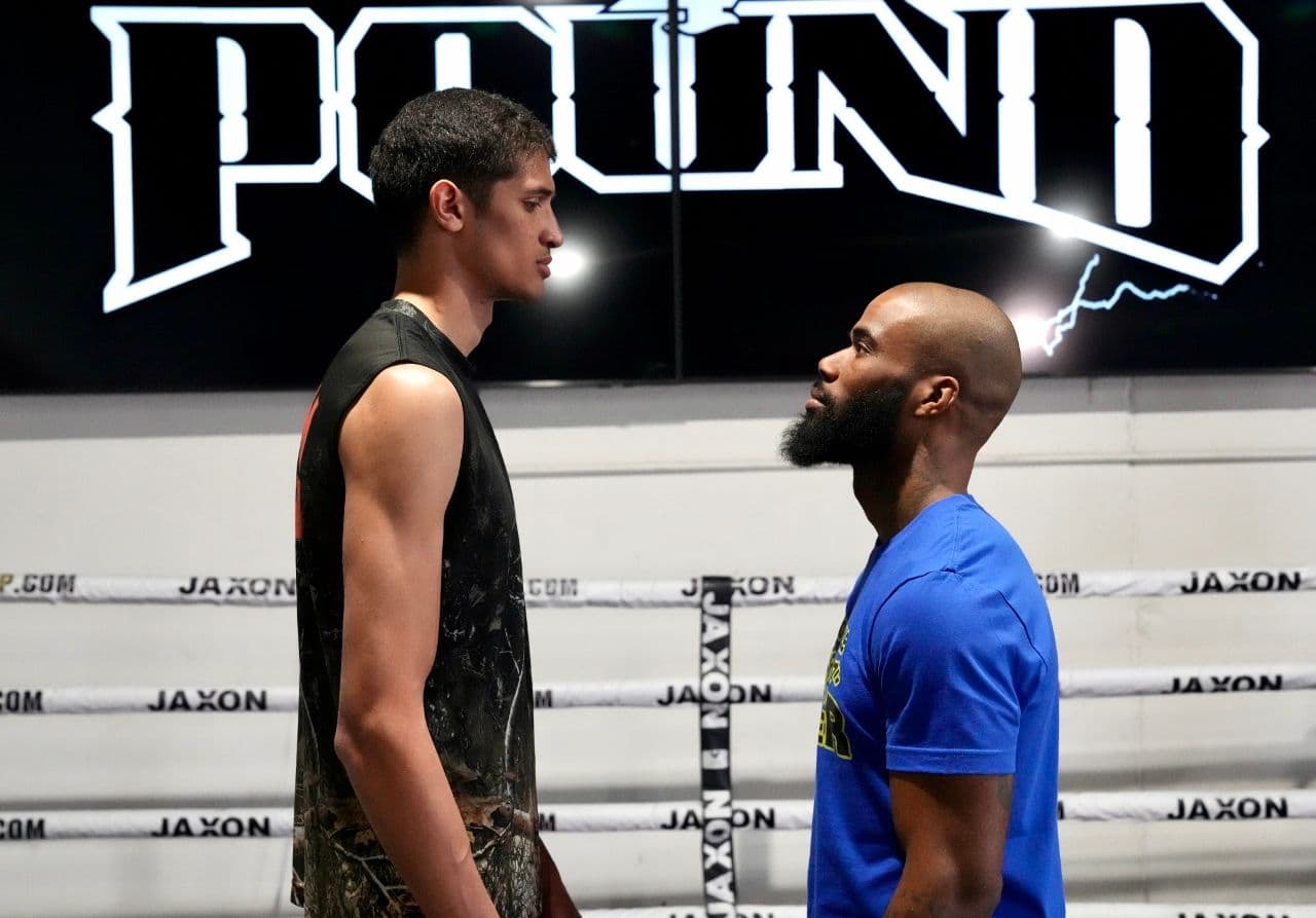Photos: Sebastian Fundora, Chordale Booker - Face To Face at Open Workouts