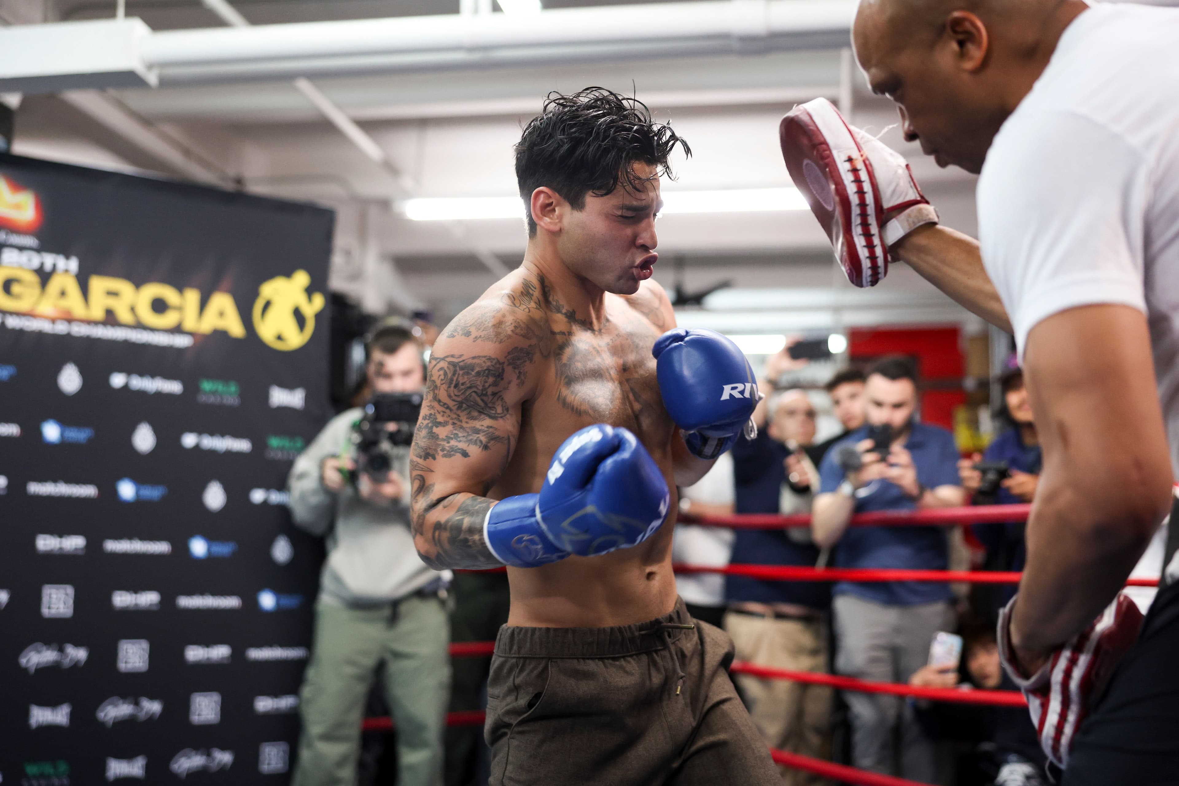 WATCH: Ryan Garcia shows off power, speed at Haney-Garcia media workout