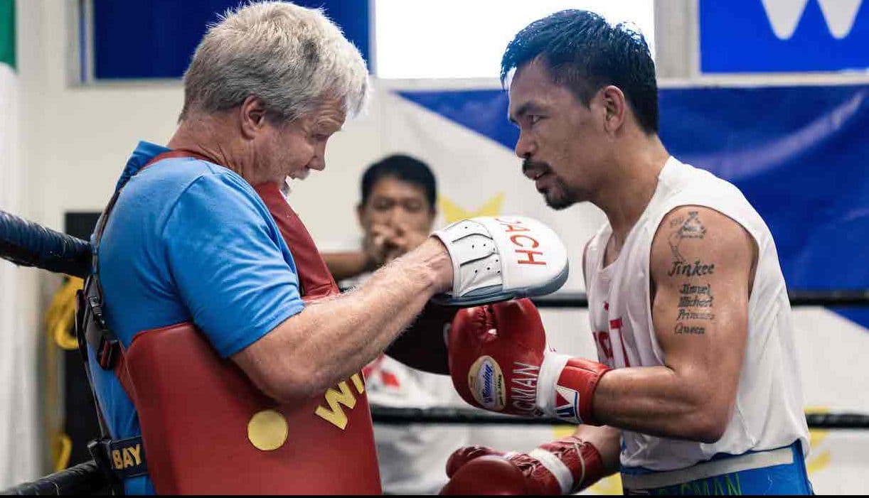 Manny Pacquiao Arrives In LA To Begin Mario Barrios Training Camp With Freddie Roach