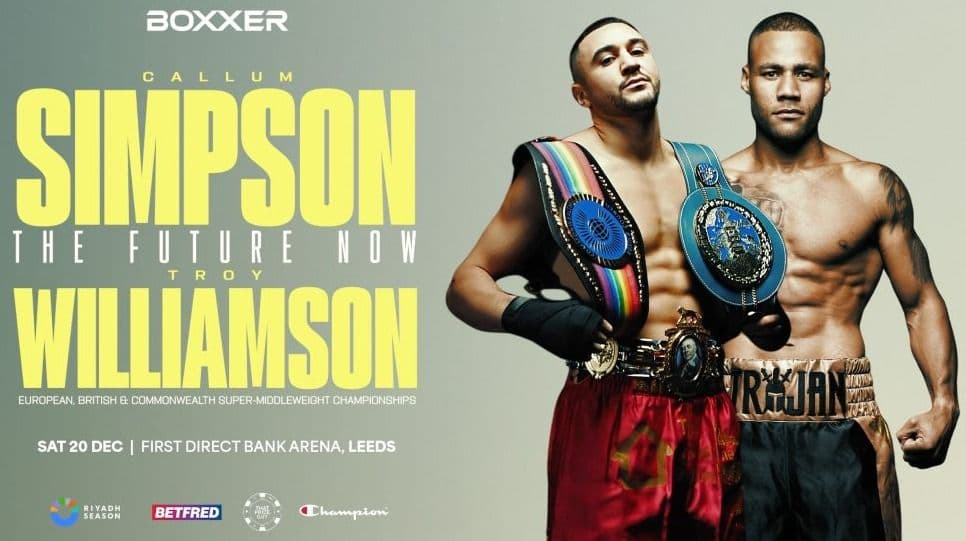 Troy Williamson Seeks To Ruin Christmas, Callum Simpson Bout On Dec. 20 Official
