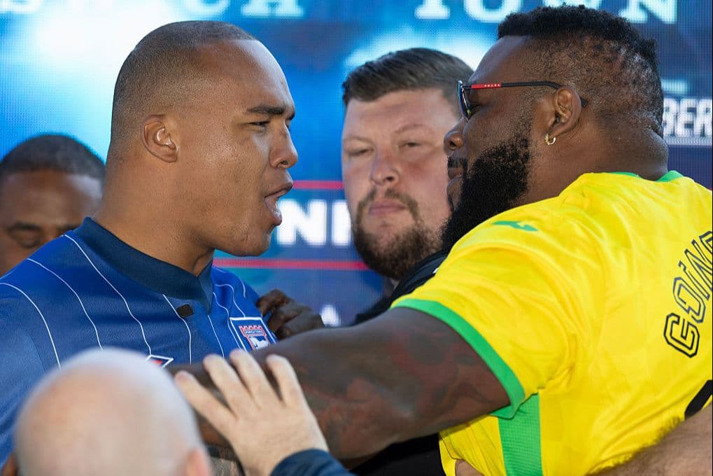 Jarrell Miller Shoves Fabio Wardley In The Face, Pair Separated By Security After Fiery Press Conference