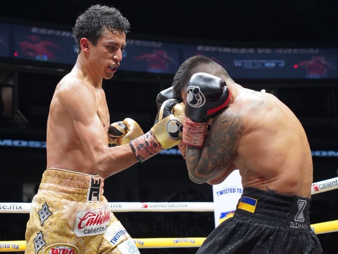 Rafael Espinoza Pummels Arnold Khegai, Retains WBO Featherweight Title Via TKO