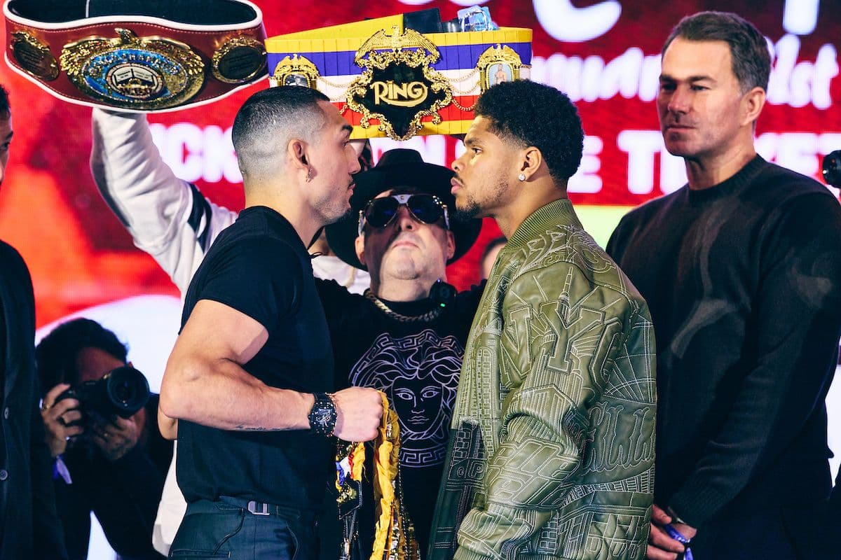 Photos: Teofimo Lopez, Shakur Stevenson - Tense Face To Face in New York City